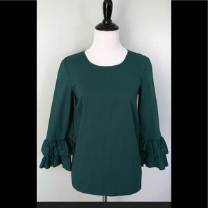 J. CREW DARK GREEN BLOUSE